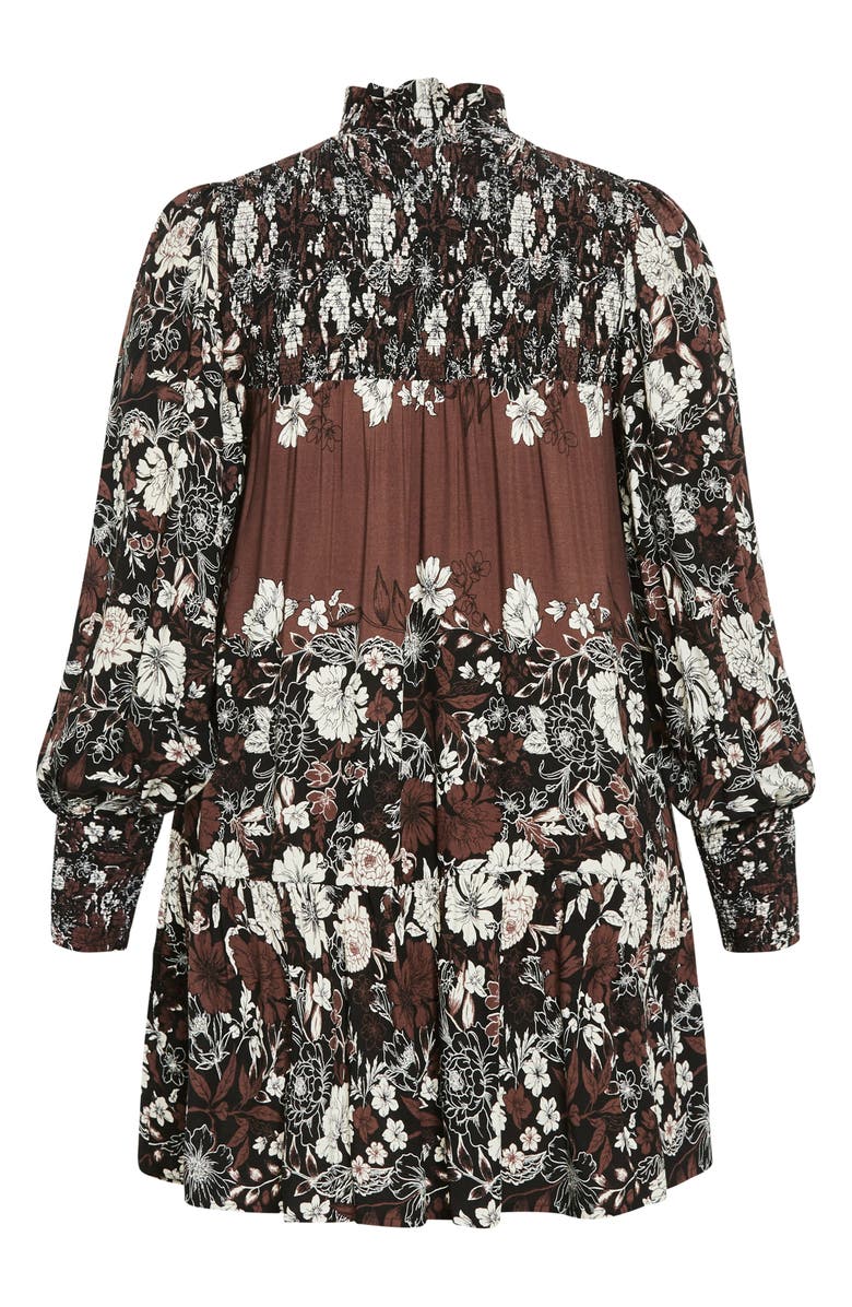 City Chic Cassia Long Sleeve Shift Dress, Alternate, color, Coco Floral Plc