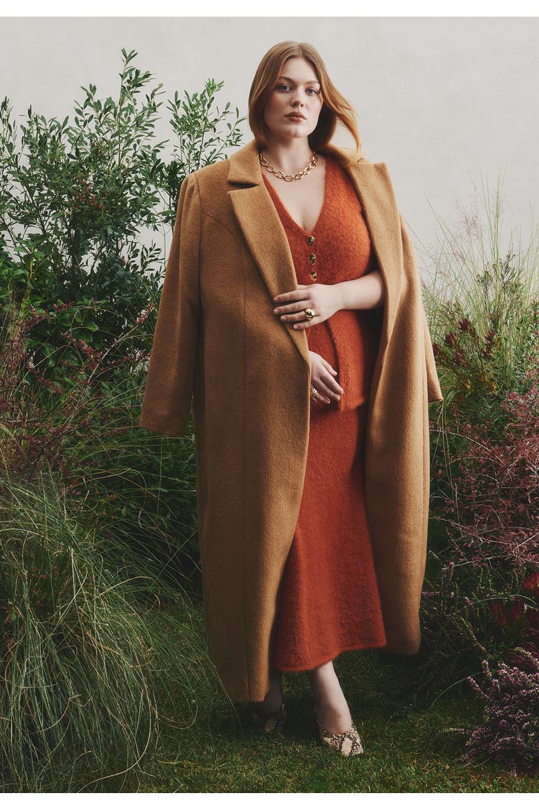Fuzzy Maxi Sweater Skirt, Alternate, color, ORANGE BRONZE