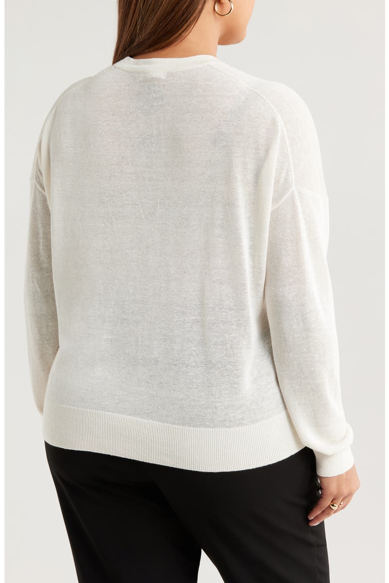 Linen Blend Cardigan, Alternate, color, IVORY TOFU