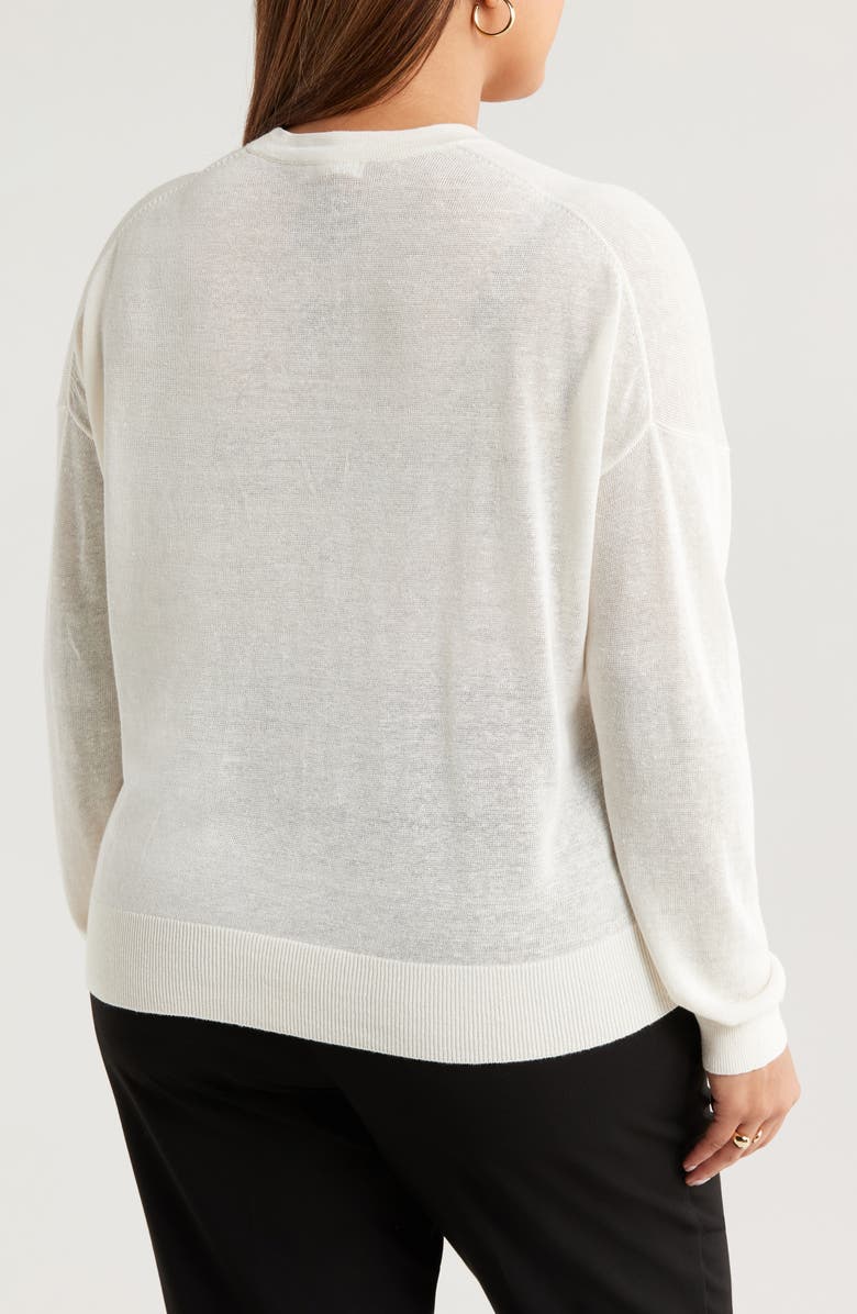 Nordstrom Linen Blend Cardigan, Alternate, color, Ivory Tofu