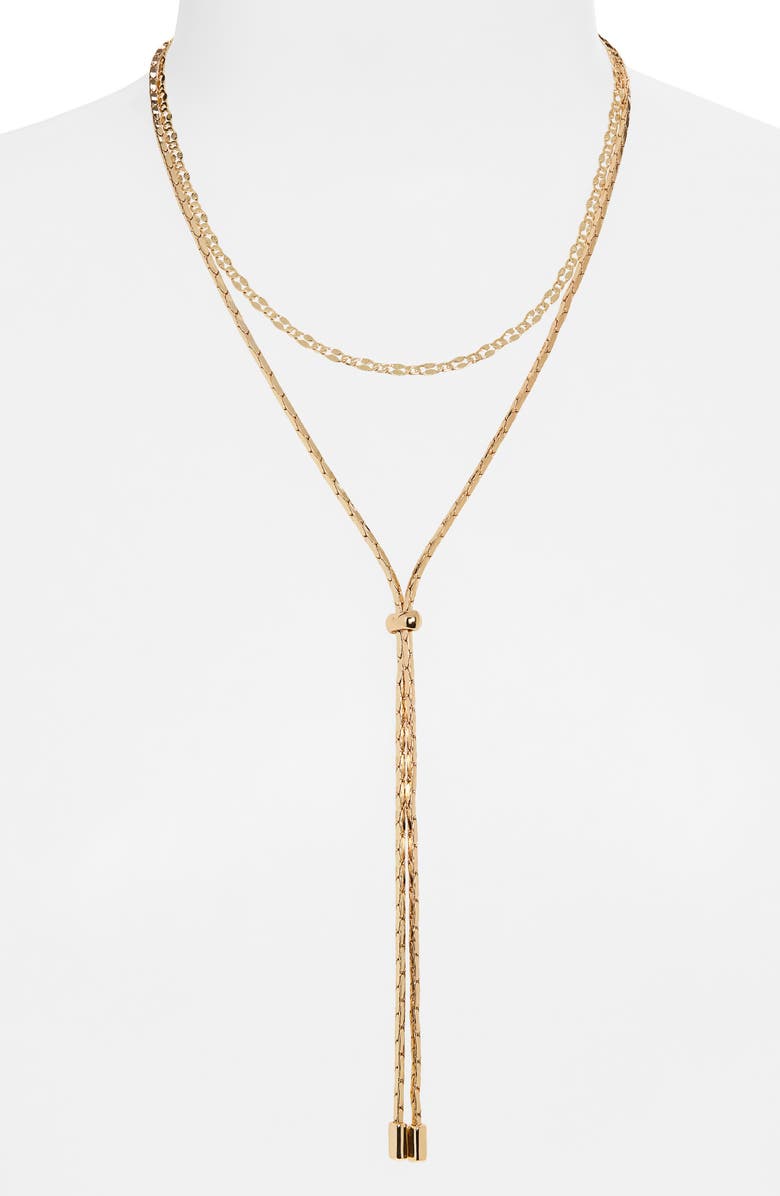 Vince Camuto Had a Chain Layer Y-Drop Necklace, Alternate, color, Gold