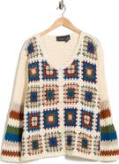 Forgotten Grace Crochet Granny Square Cardigan Sweater