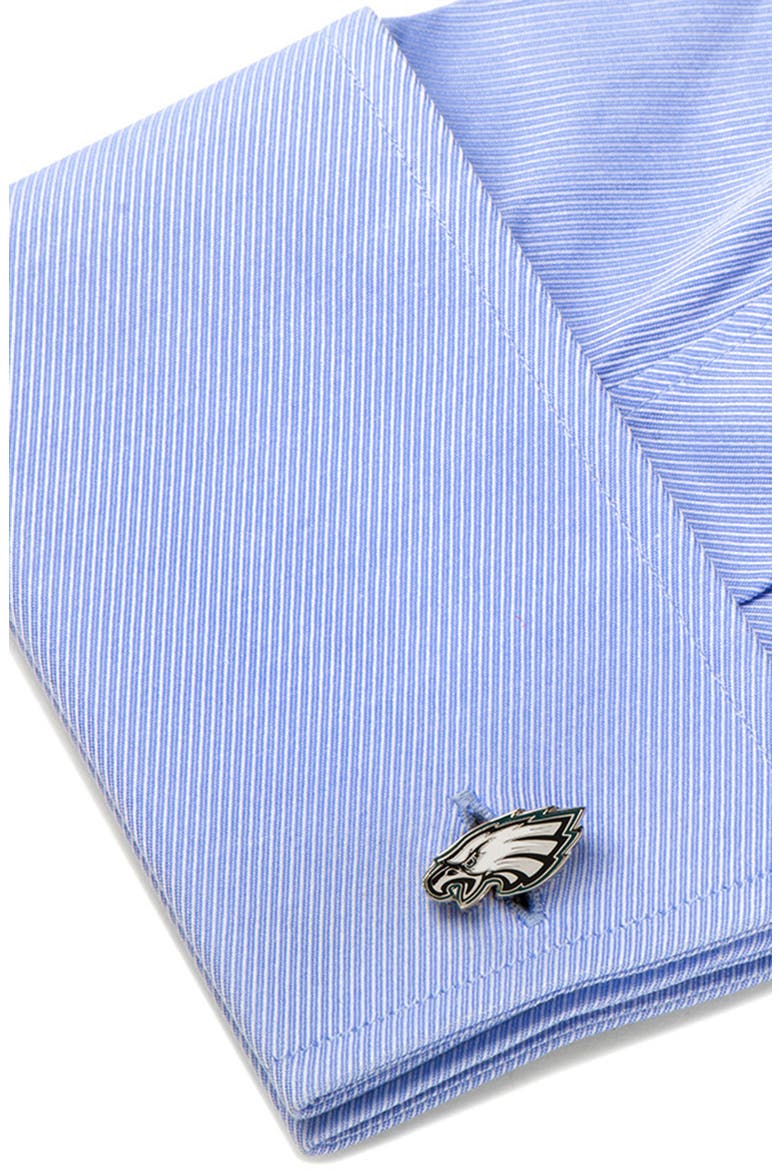 NFL Philadelphia Eagles Cuff Links & Lapel Pin Gift Set, Alternate, color, SILVER MULTI