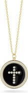 SPHERA MILANO 14K Gold Plated Cubic Zirconia Cross Medallion Pendant Necklace