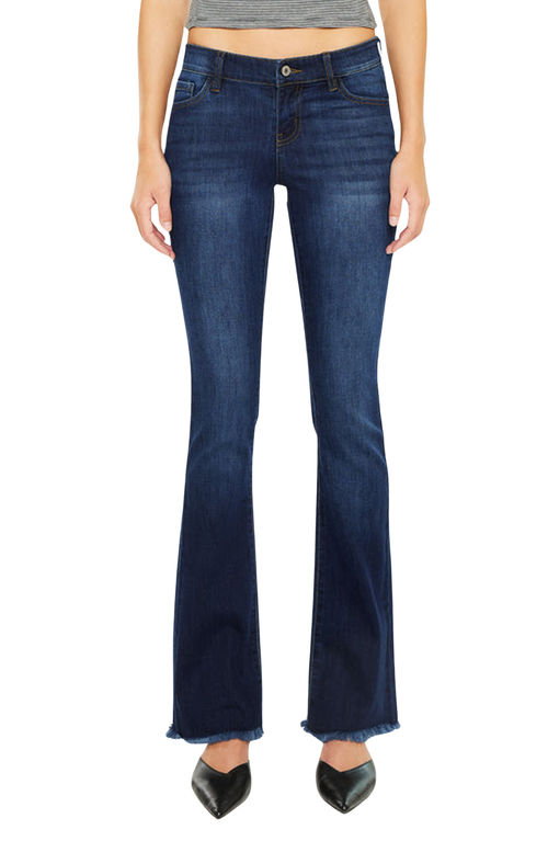 Kancan Anne Low Rise Bootcut Jeans In Dark Wash