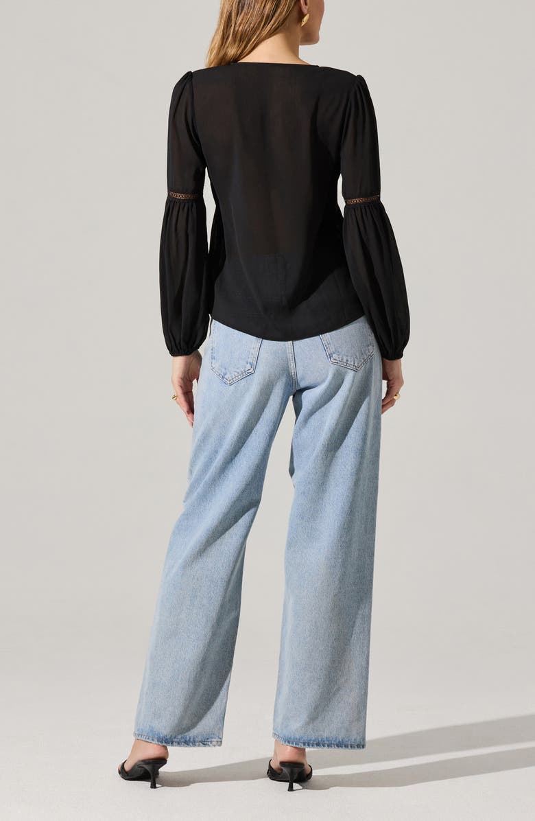 ASTR the Label Button Front Long Sleeve Top, Alternate, color,