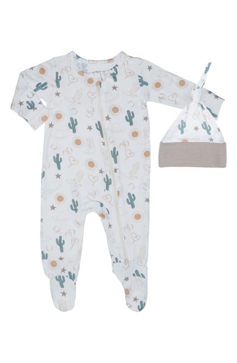 Baby Grey by Everly Grey Seahorse Print Footie & Hat Set