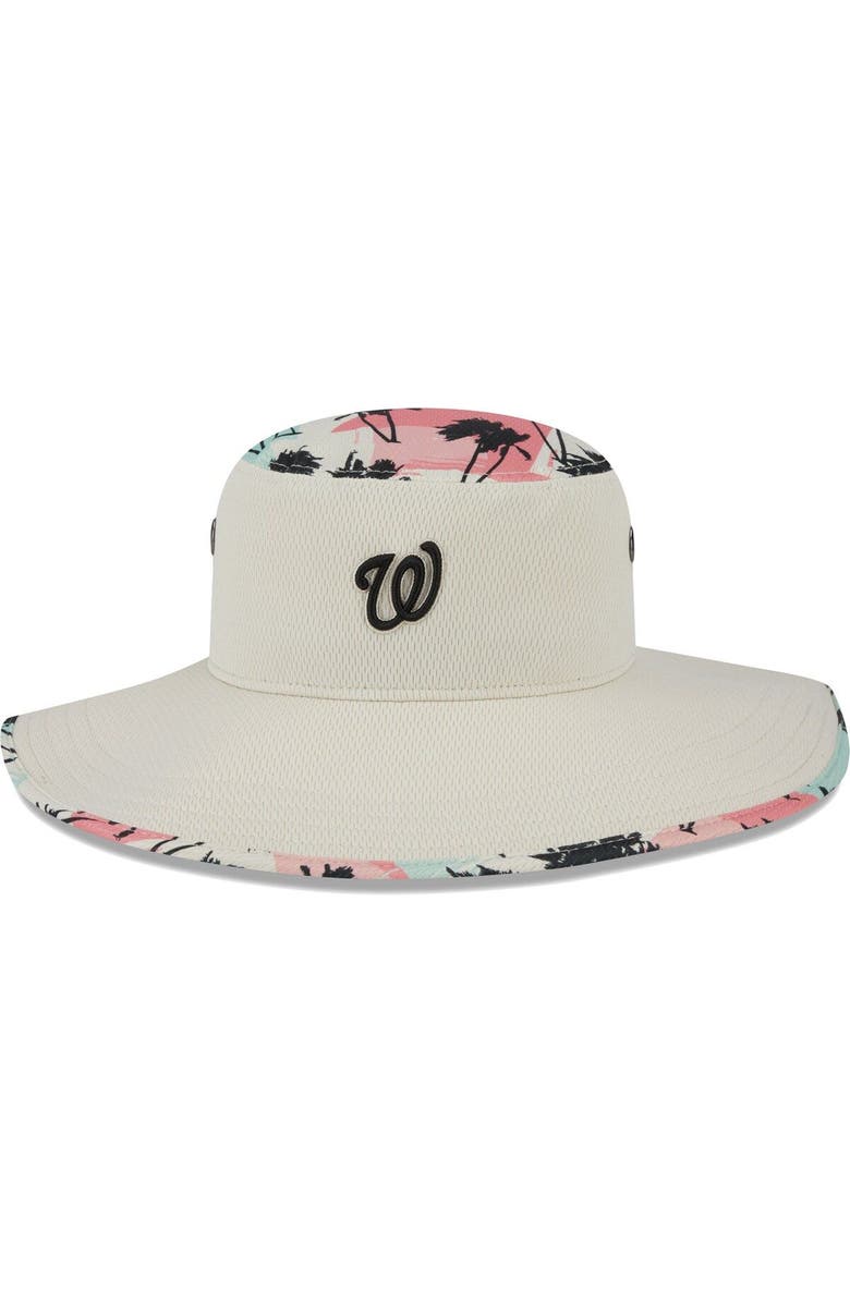 New Era Men's New Era Natural Washington Nationals Retro Beachin' Bucket Hat, Alternate, color, 