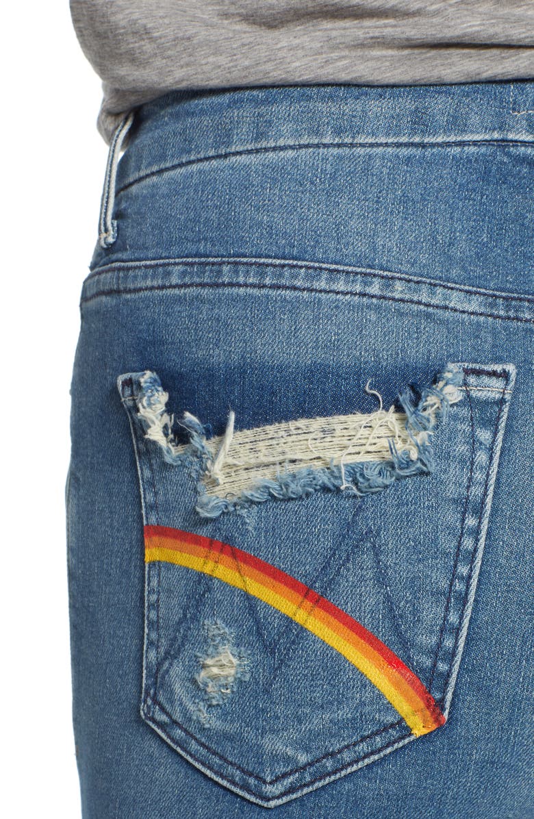 MOTHER The Looker High Waist Fray Ankle Skinny Jeans, Alternate, color, 