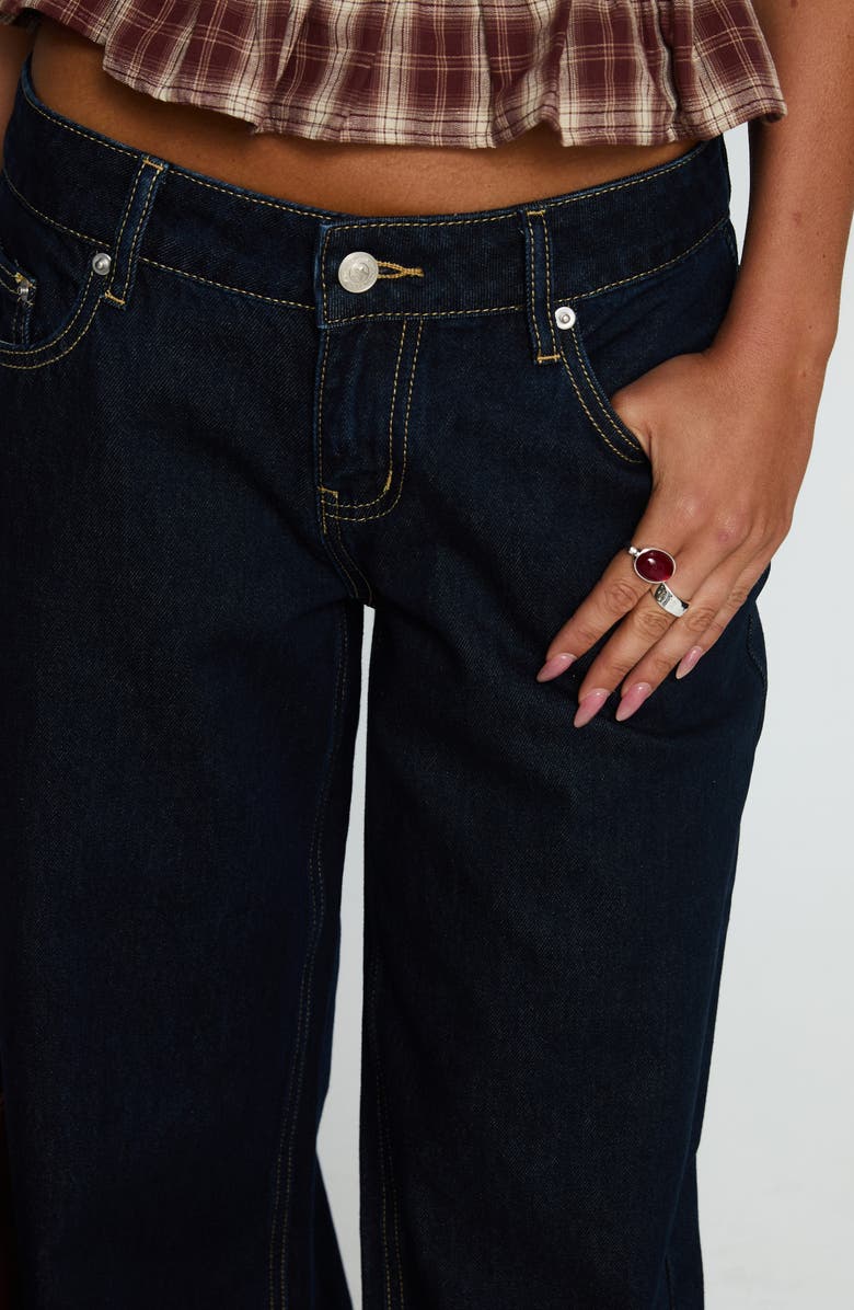 Princess Polly Tidal Wave High Waist Straight Leg Jeans, Alternate, color, 