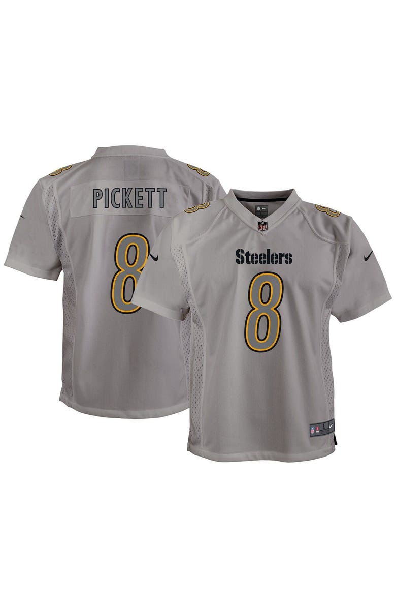 Nike Youth Nike Kenny Pickett Gray Pittsburgh Steelers Atmosphere Game Jersey, Main, color, 