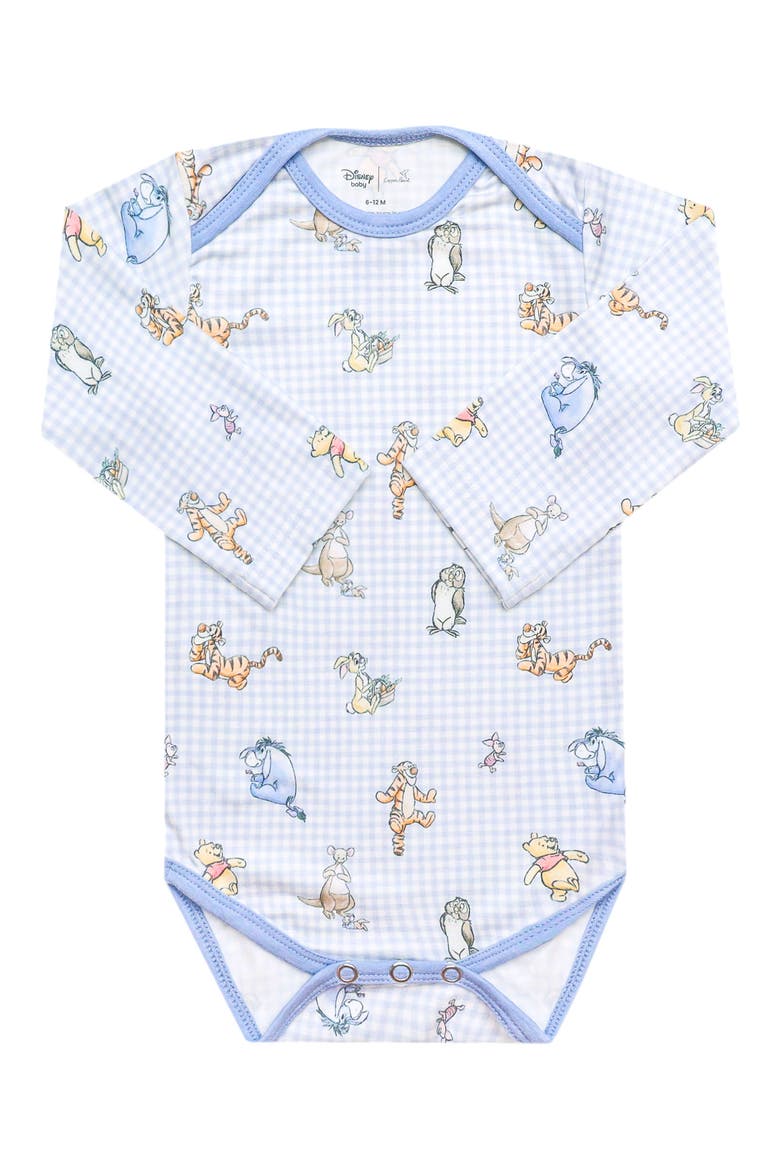 Winnie the Pooh & Friends Print Long Sleeve Bodysuit, Main, color, WINNE THE POOH