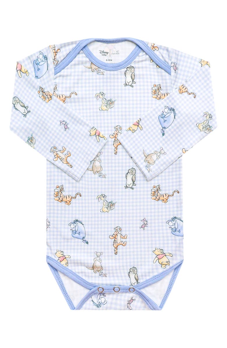 Copper Pearl Winnie the Pooh & Friends Print Long Sleeve Bodysuit, Main, color, Winne The Pooh