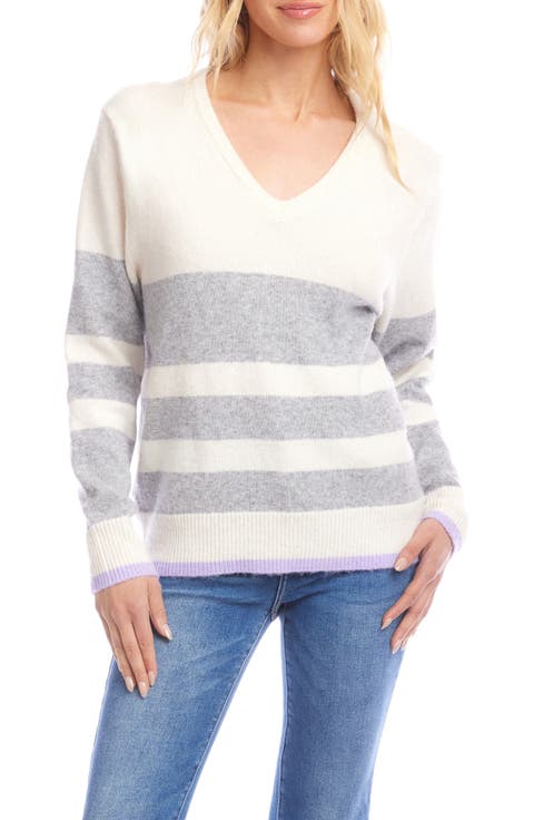 Stripe V-Neck Sweater