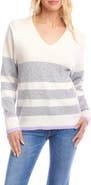 Karen Kane Stripe V-Neck Sweater