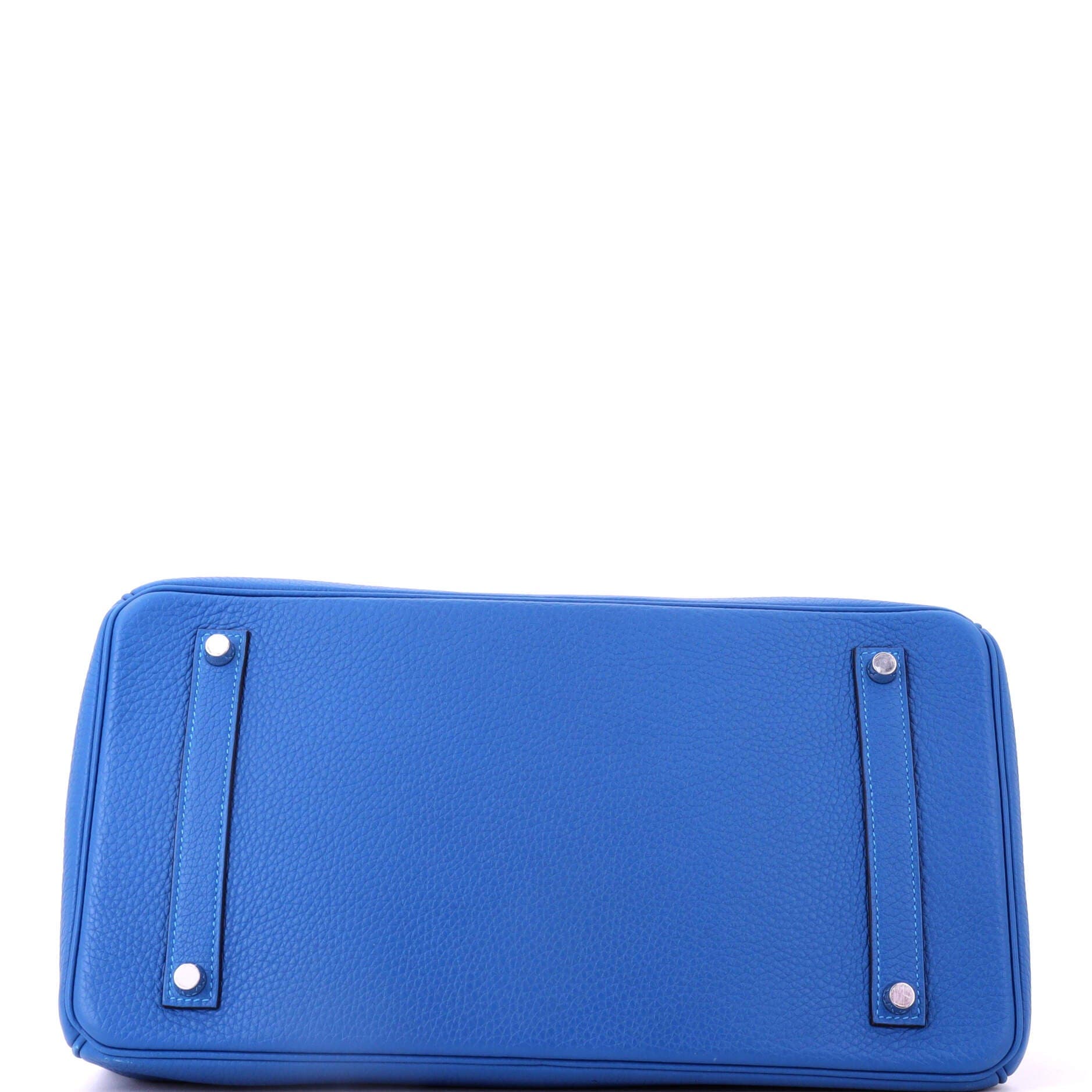 Pre-Owned Hermes Birkin Handbag Blue Clemence with Palladium Hardware 35, Alternate, color, Mykonos