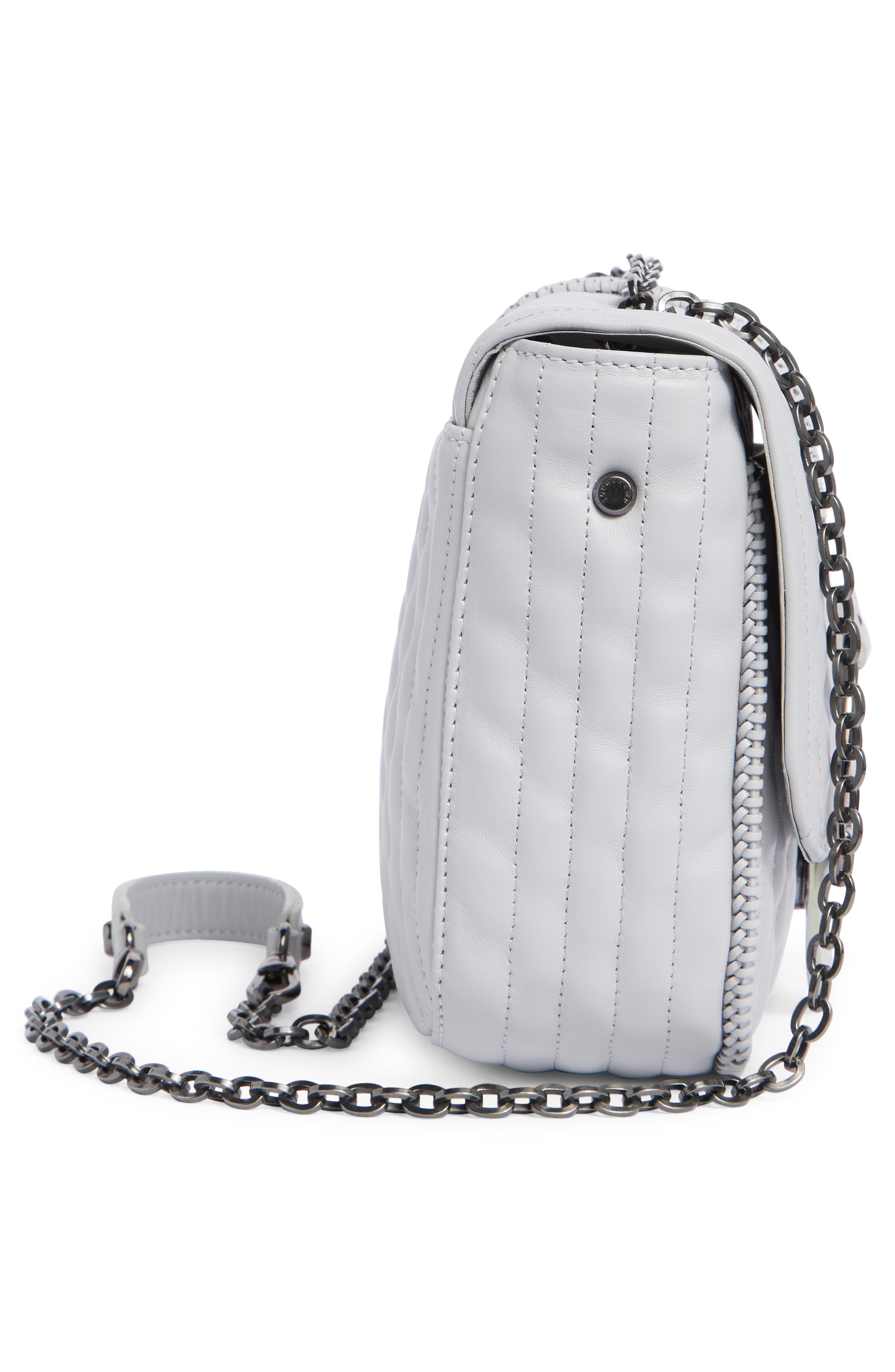 Longchamp Amazone Small Quilted Leather Crossbody Bag, Alternate, color, Pearl