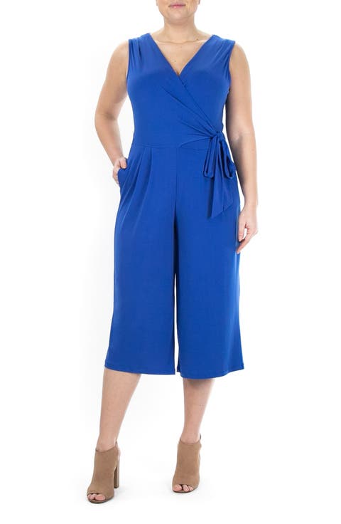Surplice Wrap Crop Jumpsuit