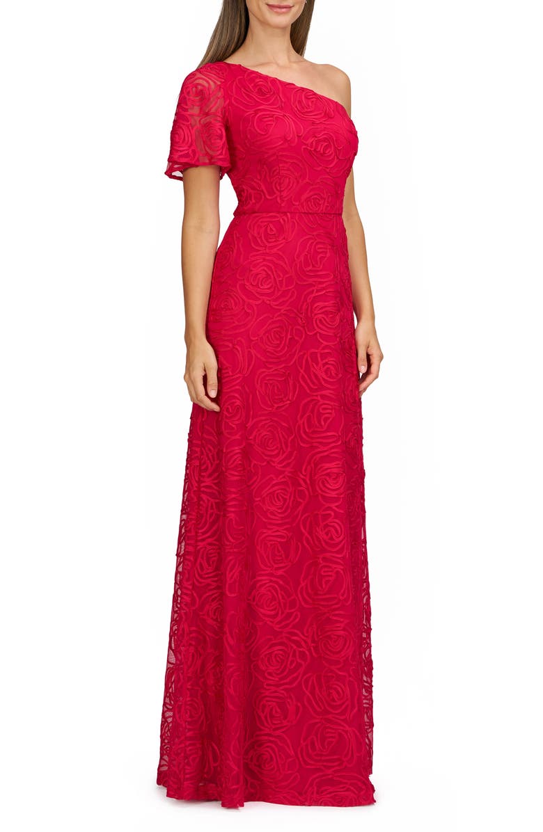 JS Collections Anastasia Single Flutter Sleeve Gown, Alternate, color, Magenta Gloss