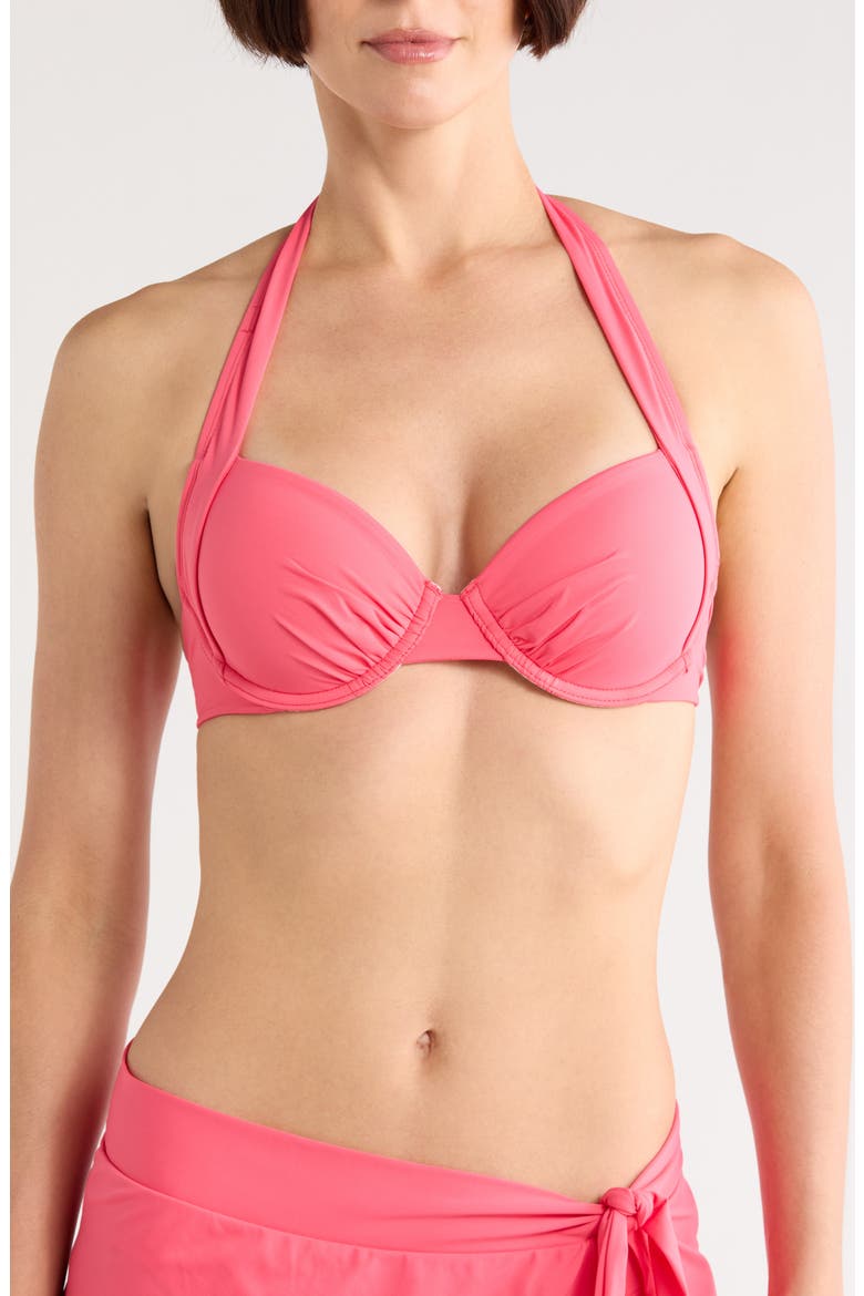 Underwire Halter Bikini Top, Main, color, CORAL COAST