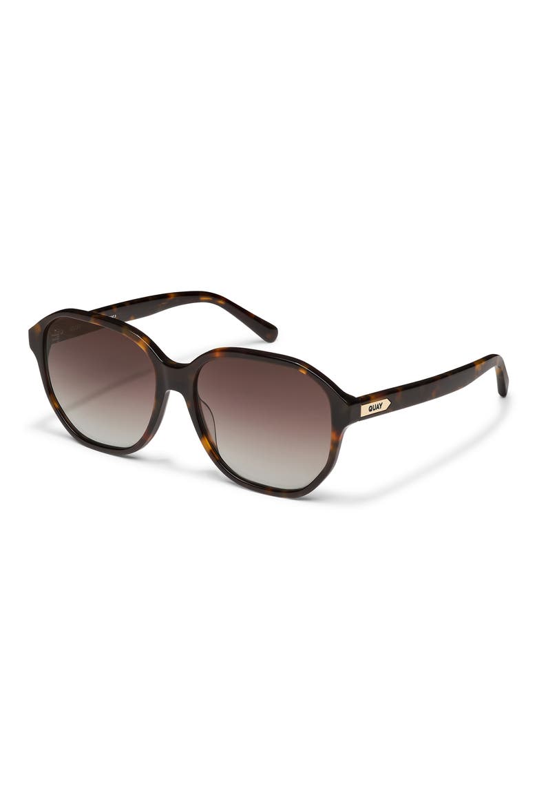 Guess Again 53mm Gradient Round Sunglasses, Alternate, color, NEUTRAL TORT/ BROWN