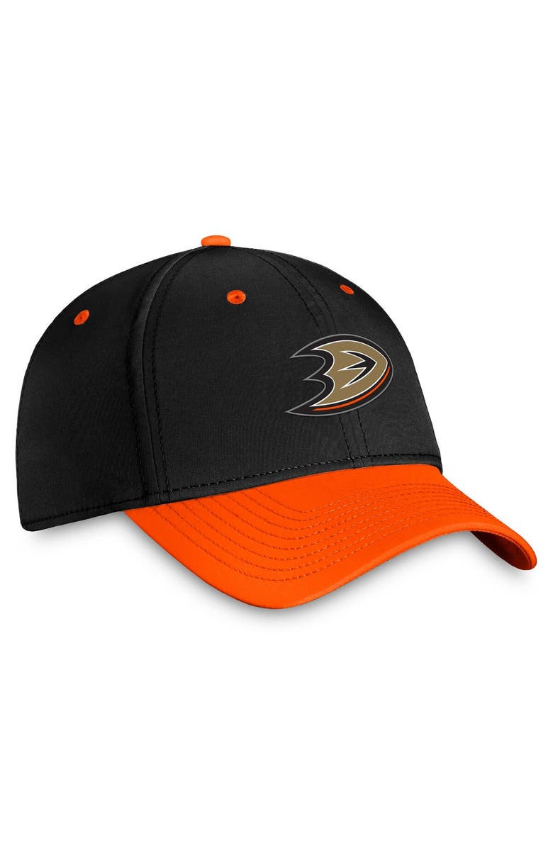 FANATICS Men's Fanatics Branded  Black/Orange Anaheim Ducks Authentic Pro Rink Two-Tone Flex Hat, Alternate, color, 