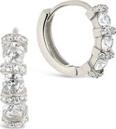 Sterling Forever Iskara CZ Huggie Hoop Earrings