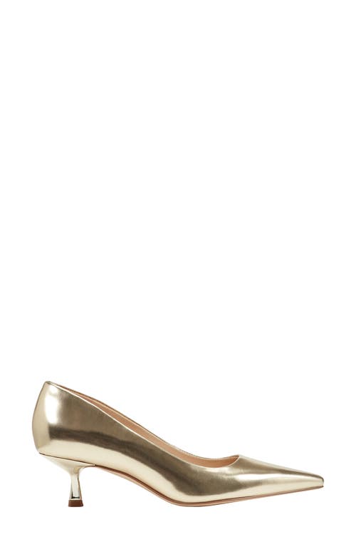 Marc Fisher Ltd Calynna Pointed Toe Kitten Heel Pump In Gold