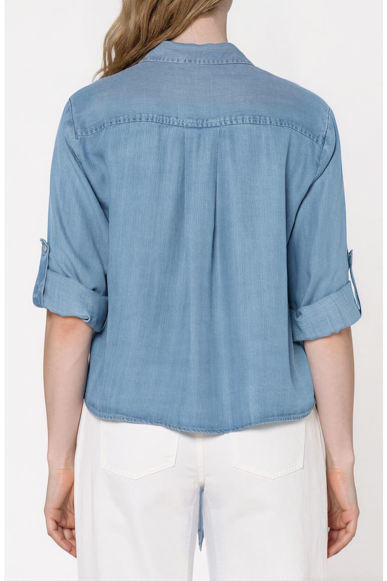Solange Crop Tie Front Top, Alternate, color, CLASSIC INDIGO