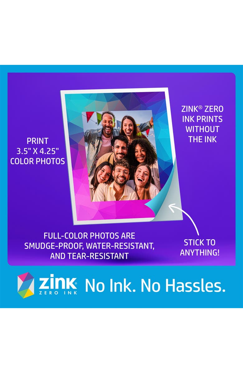 HP Sprocket Photo Booth Printer, Portable 3x4 Instant Photo Printer, Alternate, color, White