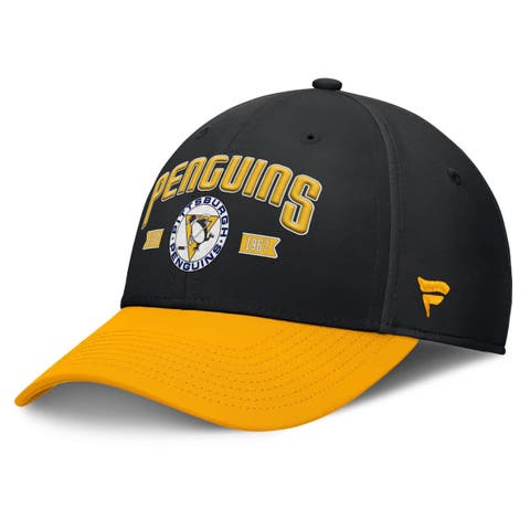 Men's Fanatics Black/Gold Pittsburgh Penguins Heritage Captain Flex Hat