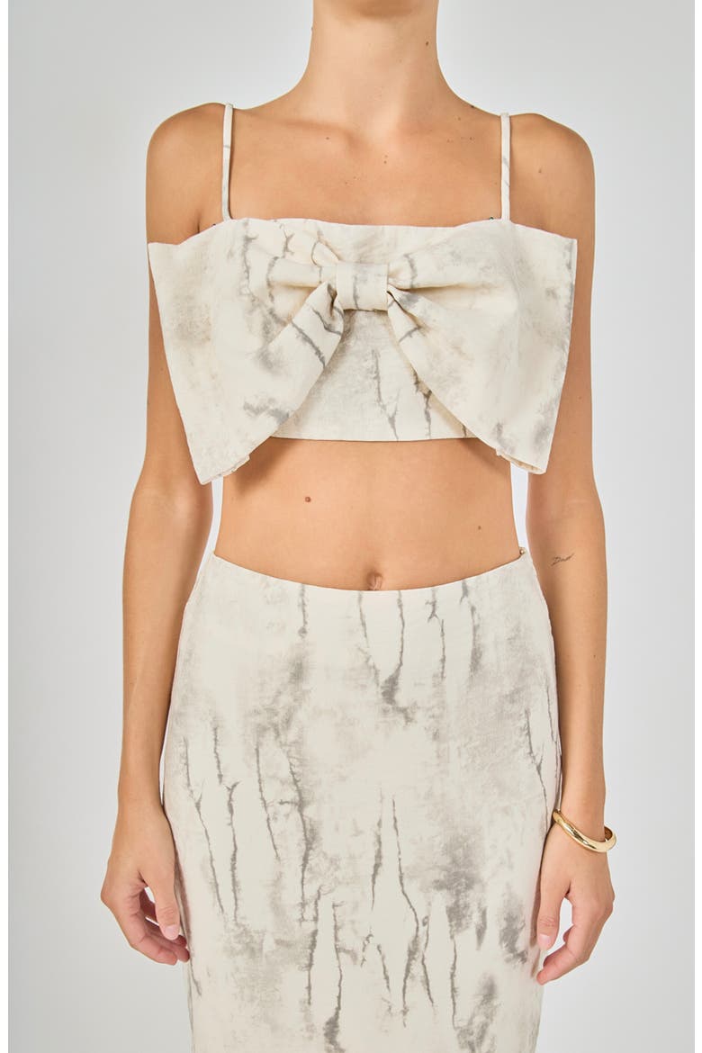 Oversized Bow Cropped Top, Main, color, SAND