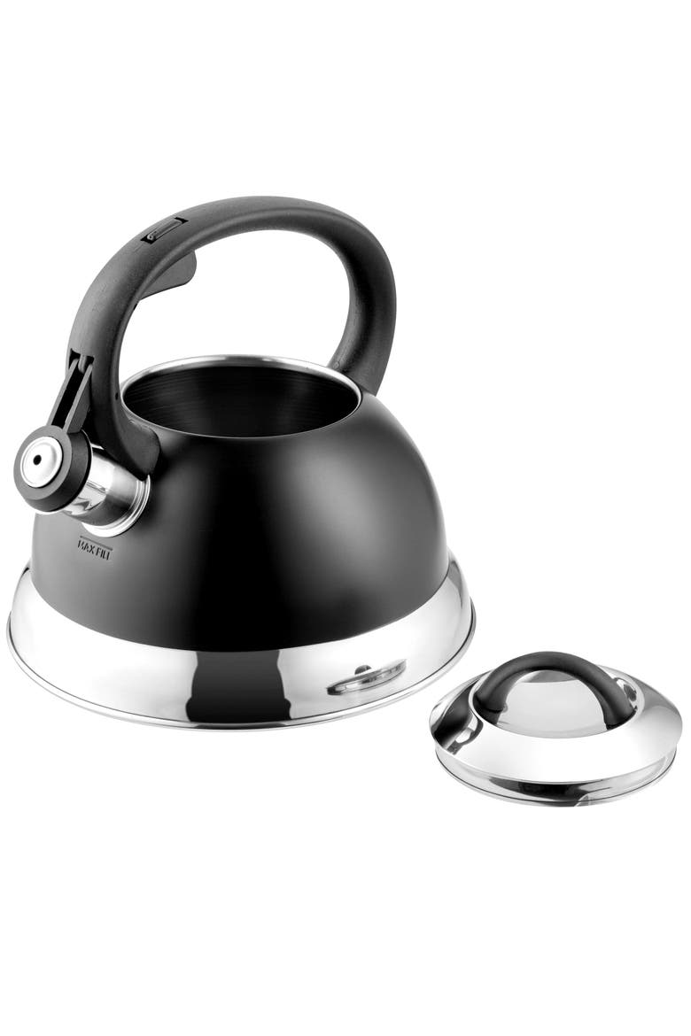 Flintshire 1.75 Quart Whistling Stovetop Tea Kettle, Alternate, color, Black