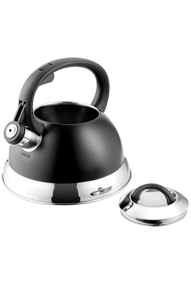Mr. Coffee Flintshire 1.75 Quart Whistling Stovetop Tea Kettle, Alternate, color, Black