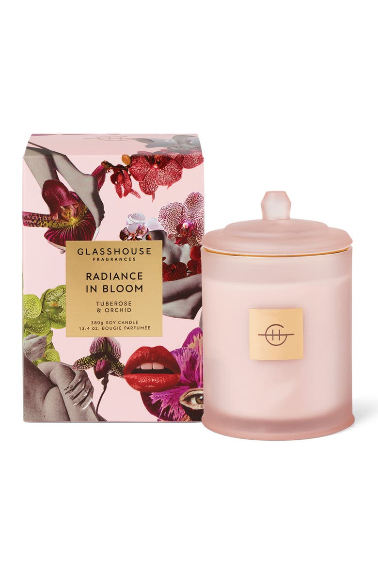 Glasshouse Fragrances Radiance in Bloom Two-Wick Scented Candle, Main, color, Pink