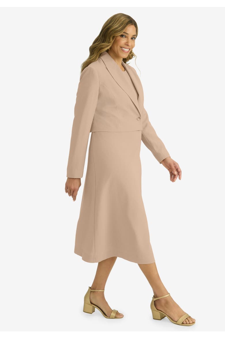 Cropped Jacket Dress, Alternate, color, NEW KHAKI
