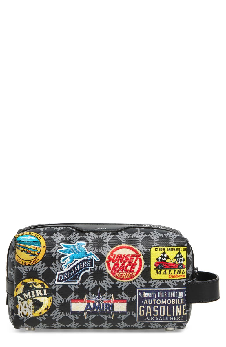 AMIRI Station Patch Coated Canvas Dopp Kit, Main, color,