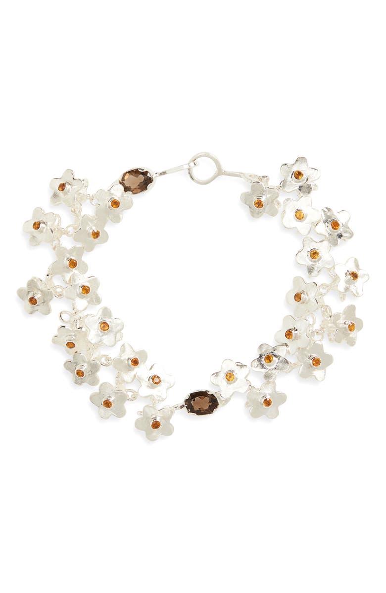 SHANA CAVE Daisy Bracelet, Main, color, Smoky Quartz And Citrine