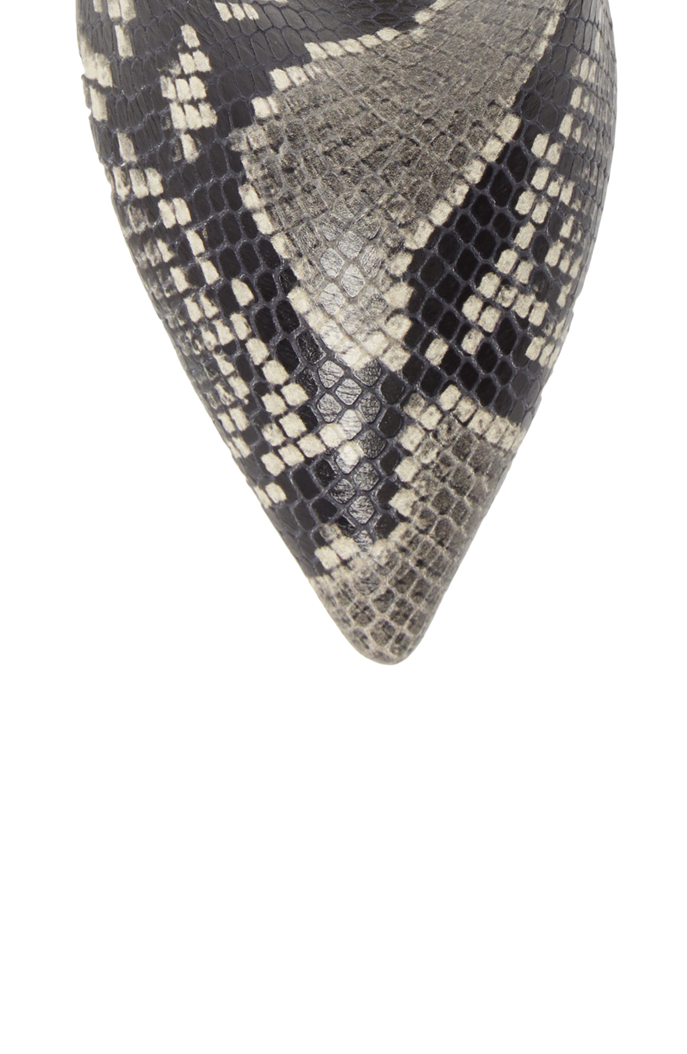 Unique Bootie, Alternate, color, BLACK/ WHITE SNAKE LEATHER
