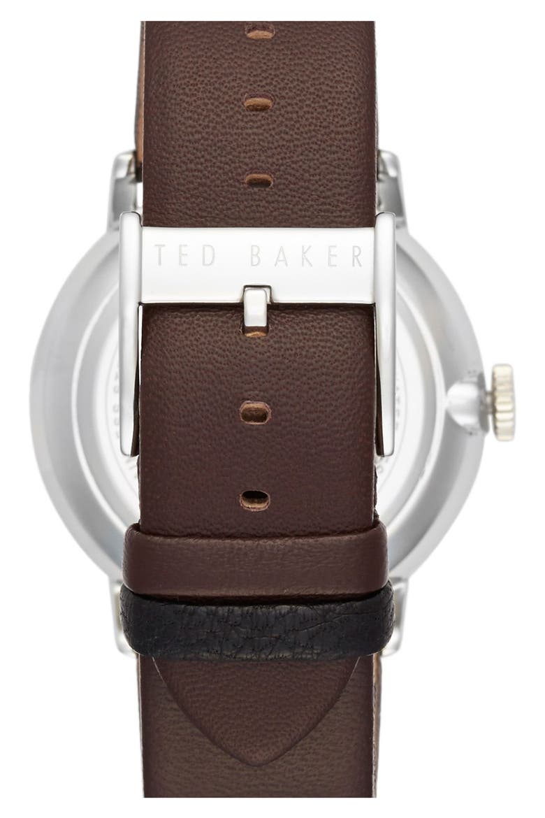 Multifunction Leather Strap Watch, 42mm, Alternate, color, BROWN/ GREEN