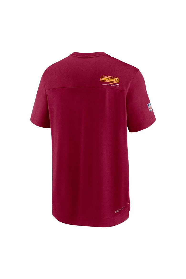 Men's Nike Burgundy Washington Commanders Sideline Coach Chevron Lock Up Logo V-Neck Performance T-Shirt, Alternate, color, Burgundy