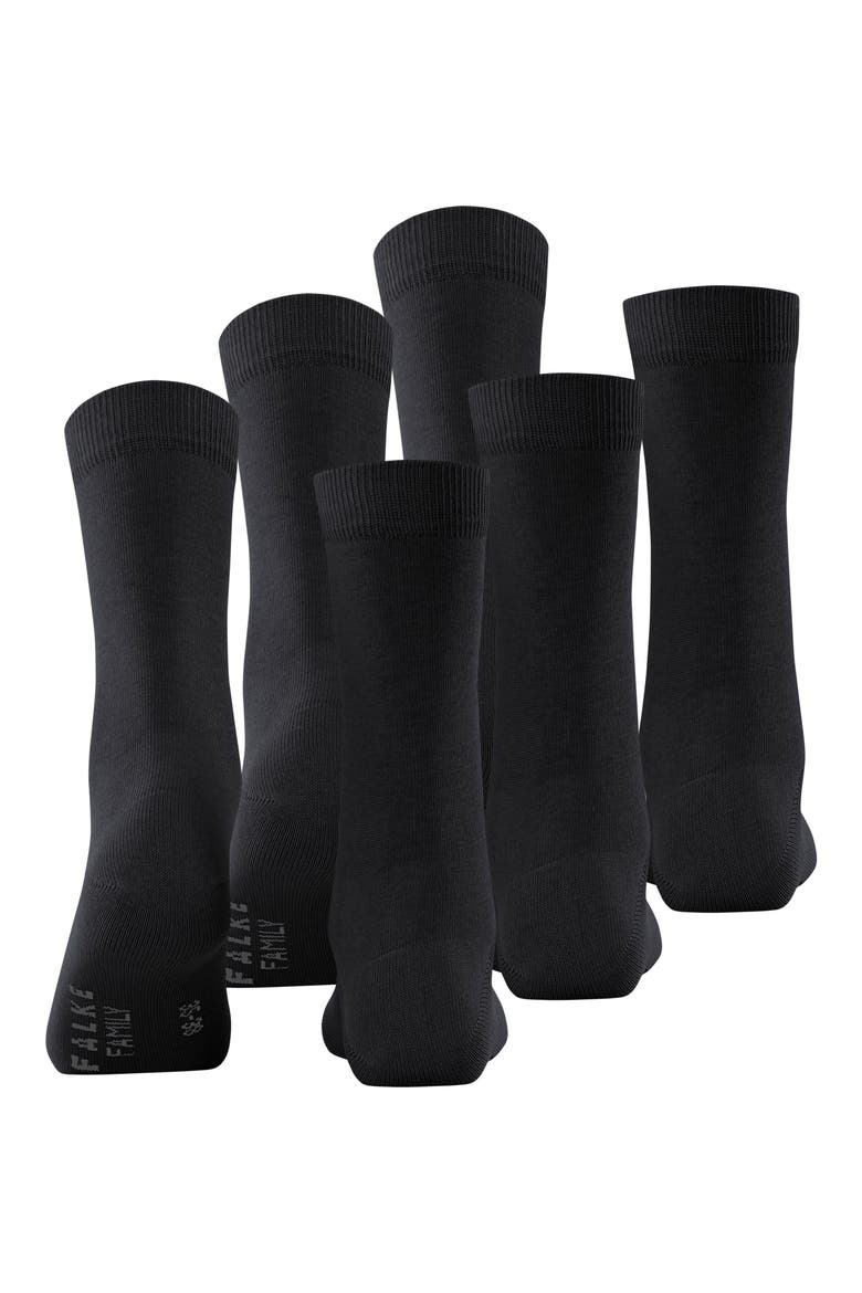 6-Pack Cotton Blend Crew Socks, Alternate, color, BLACK