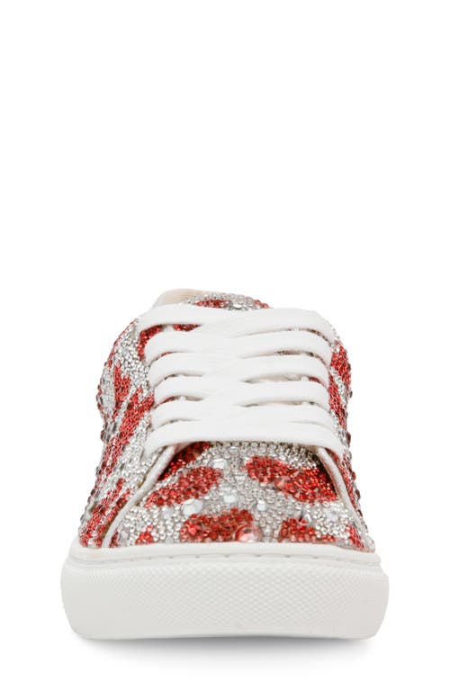 Betsey Johnson Little Girls Sidny Rhinestone Sneakers In Hearts
