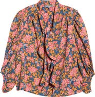 Wit 
Wisdom Floral Tie Neck Peasant Top