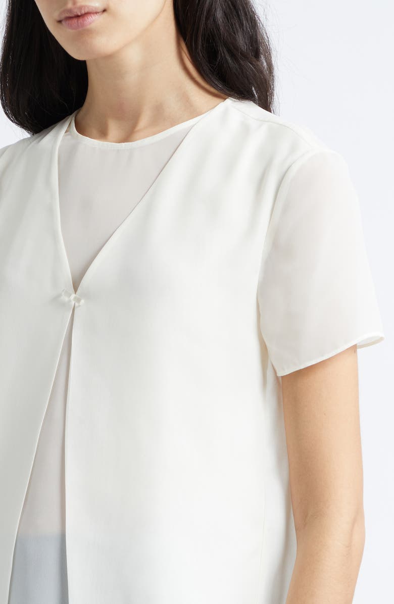 Emporio Armani Techno Georgette Top, Alternate, color, Ivory
