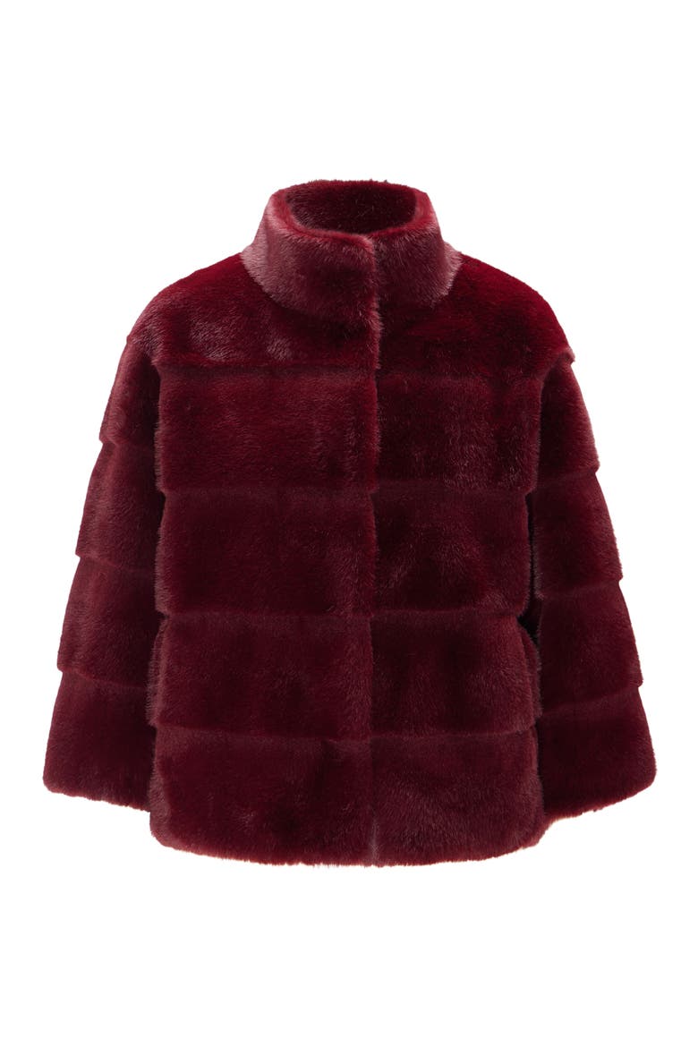 Fur-Free Mink (Faux Fur) Jacket, Alternate, color, WINE