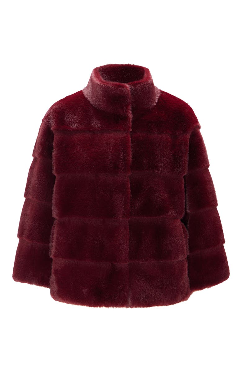 Lyla Grant Fur-Free Mink (Faux Fur) Jacket, Alternate, color, Wine