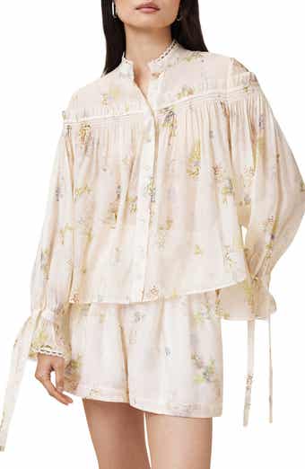 AllSaints Delphine Floral Button-Up Top