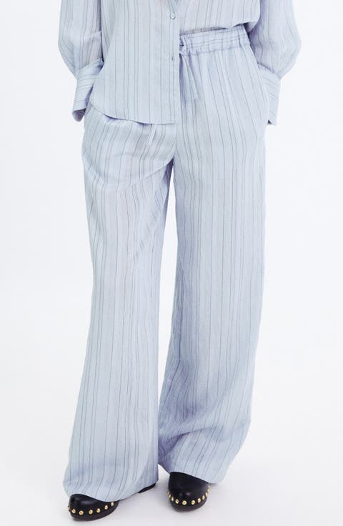 Striped Straight Leg Trousers