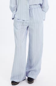 MANGO Striped Straight Leg Trousers